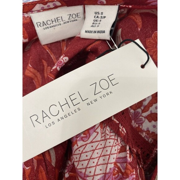Rachel Zoe NWT Top As Worn On TV Home Economics Red Paisley Needlepoint Size S - Picture 6 of 7